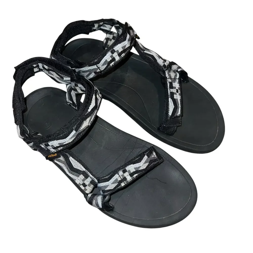 Men’s Teva Hurricane XLT 2 Black White Gray Sports Sandal SZ 6